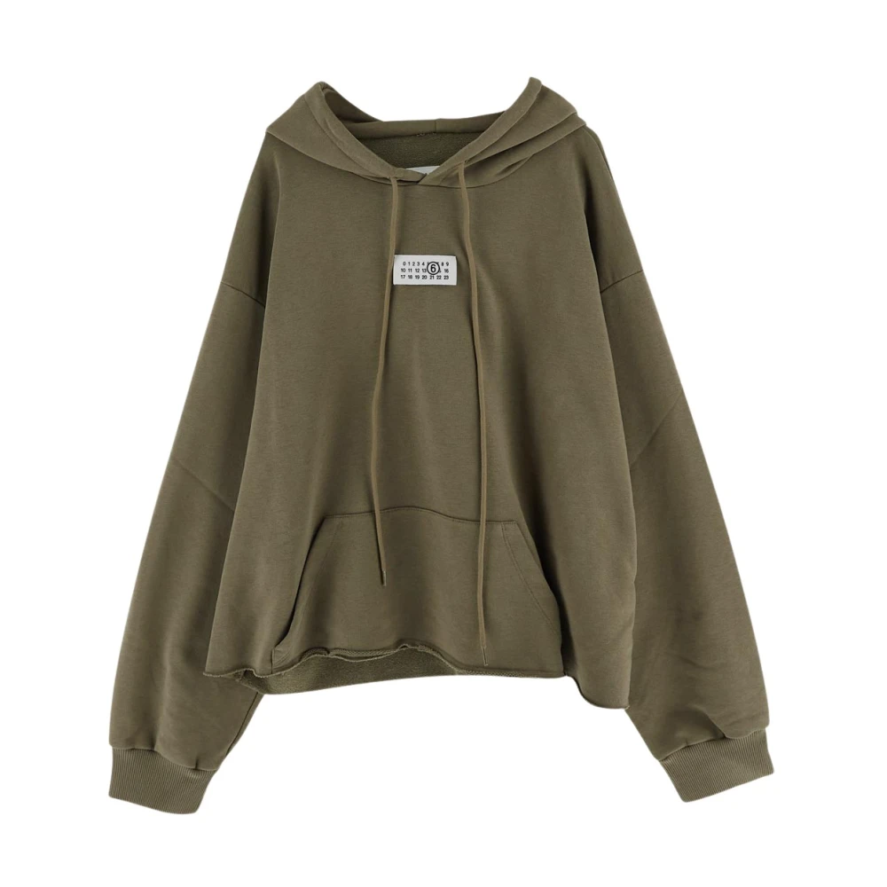 MM6 Maison Margiela Cotton Logo Hoodie Green Dames