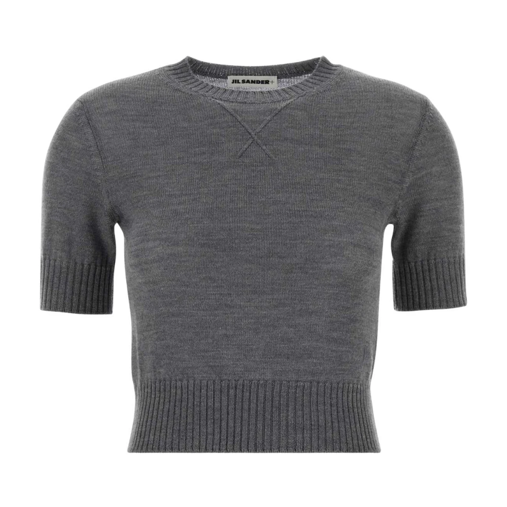 Jil Sander Women's Gray Round-Neck Wool Jumper - Round-Neck Knitwear - Xs - Knitwear