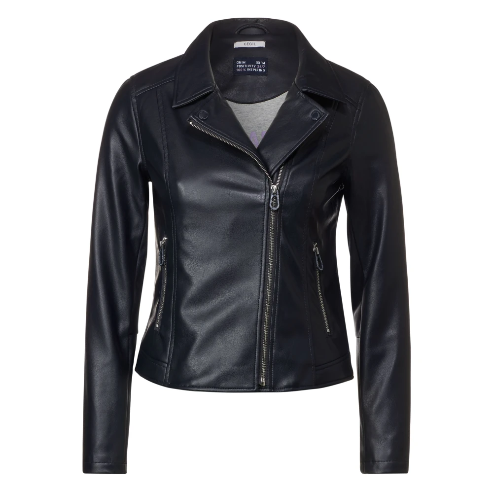 Cecil Leather Jackets Blue Dames