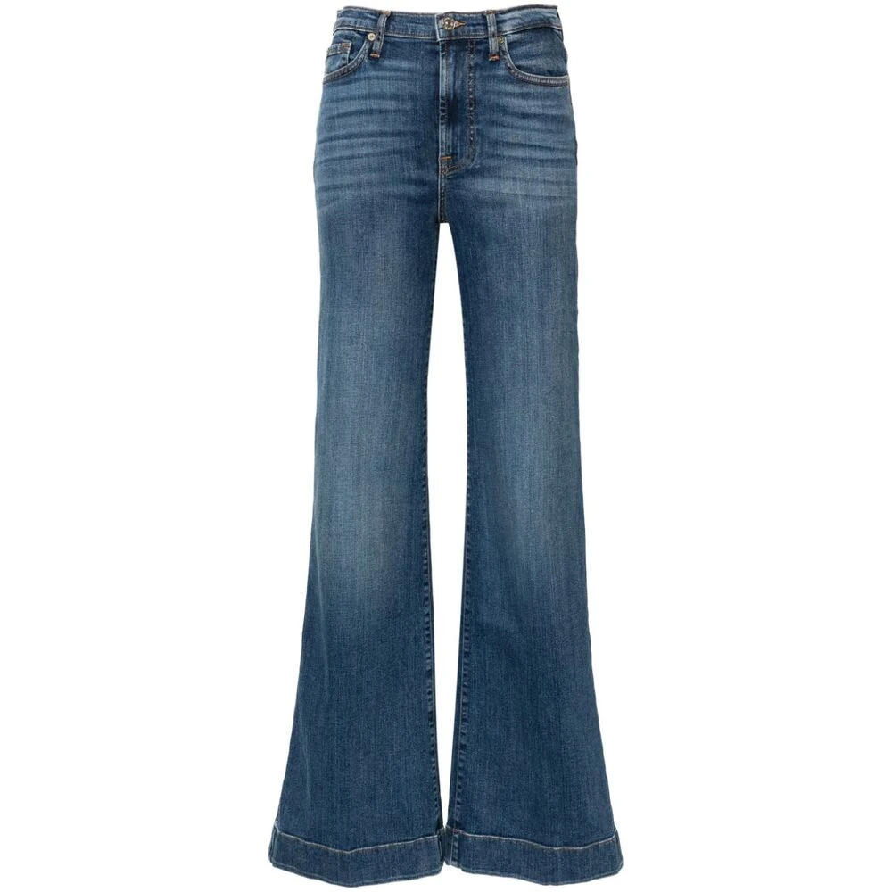 7 For All Mankind Hoge taille uitlopende spijkerbroek Blue Dames