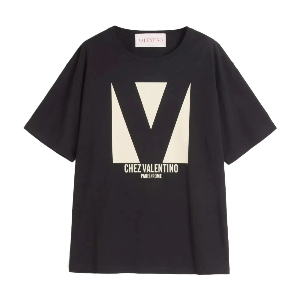 Valentino Women's Black T-Shirts, Xs, Cotton Jersey T-Shirt