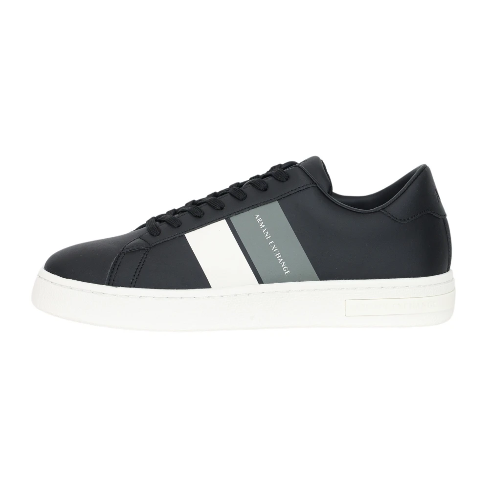 Armani Exchange Svarta sneakers med logotyp och kontrastband Black, Herr