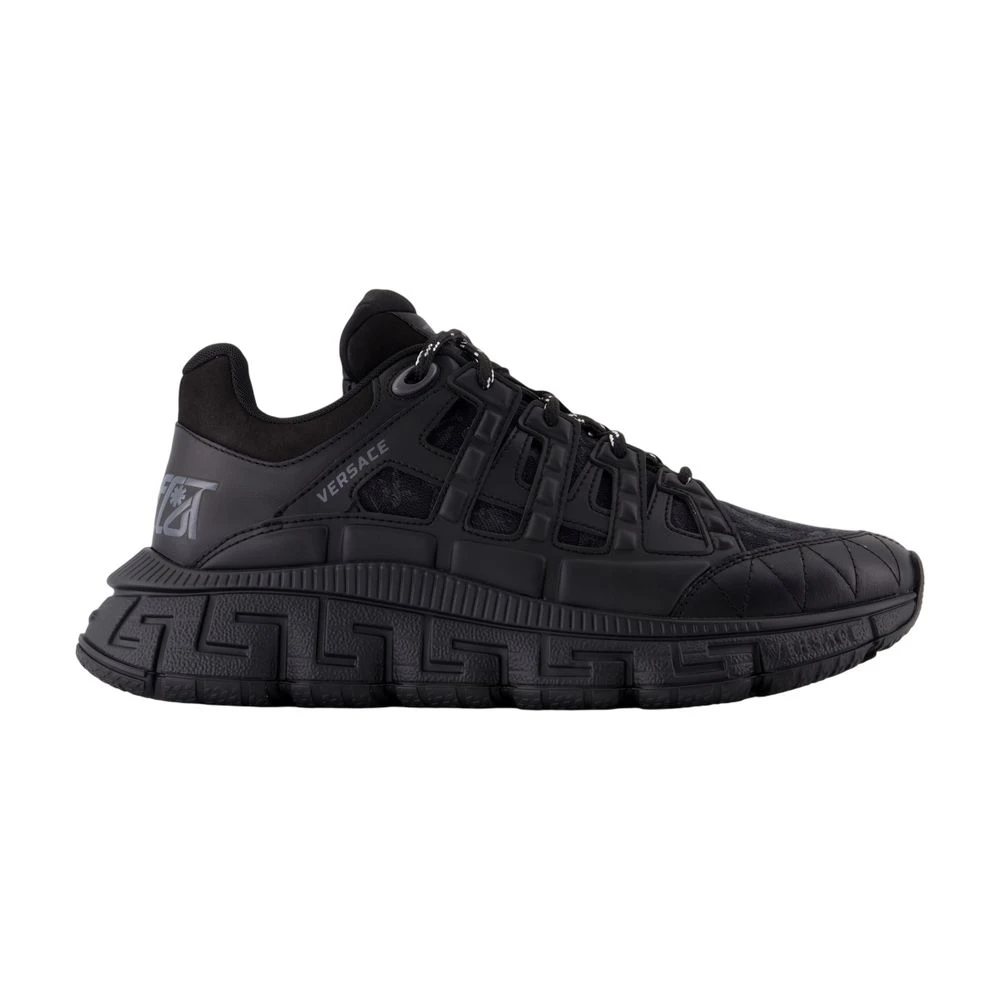Versace Trigreca Jacquard Sneakers Heren Schoenen Zwart