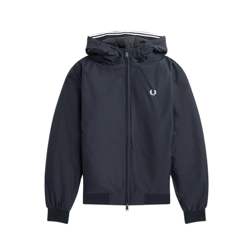 Fred Perry Sportieve Nylonjas met Capuchon Blue Heren