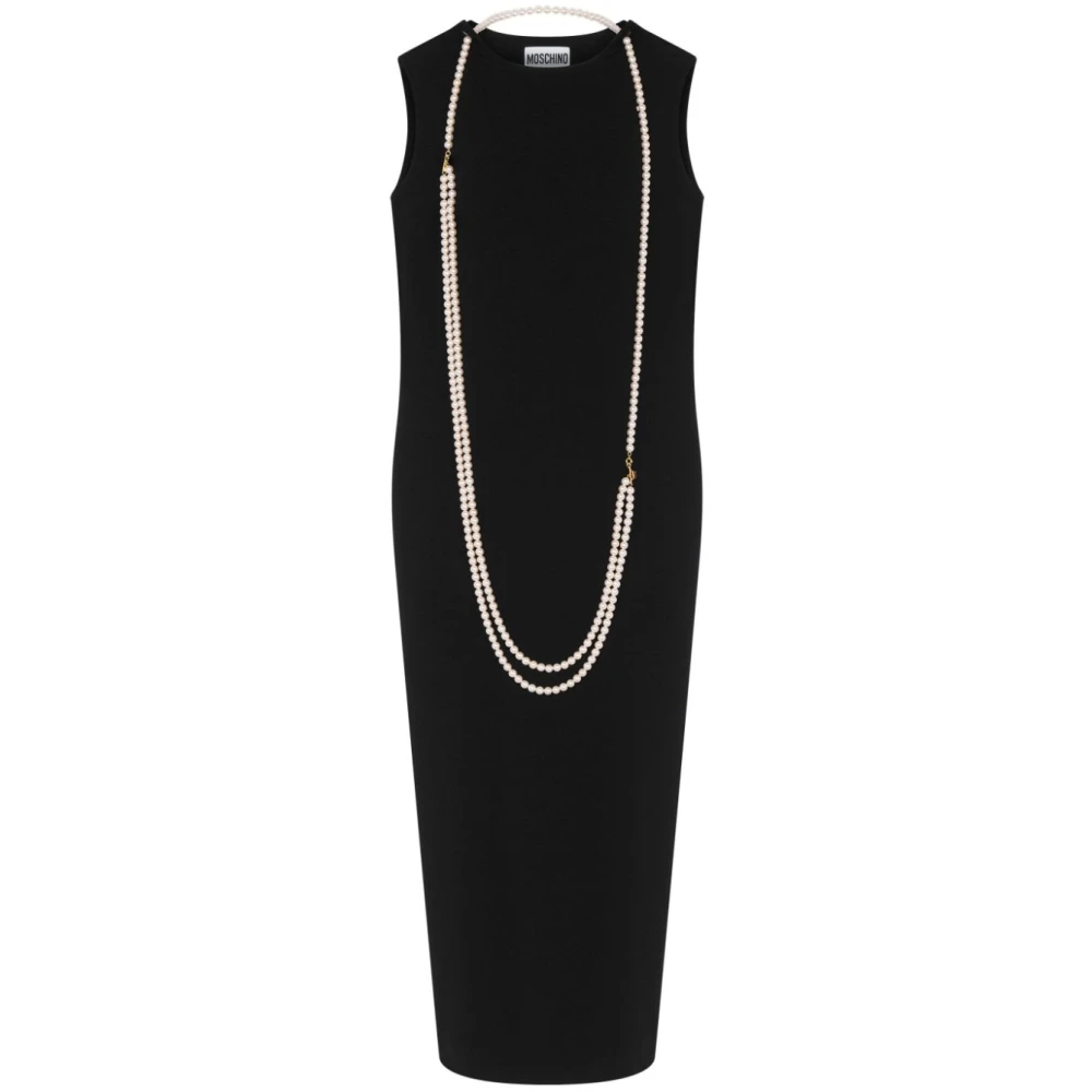 Moschino Elastische jurk met afneembare ketting Black Dames