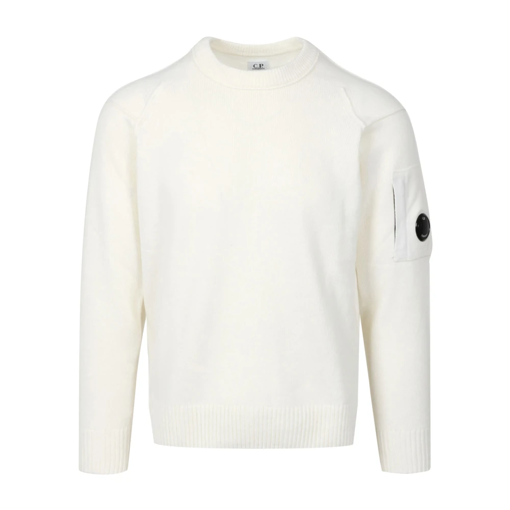 Hvit Lamull Crew Neck Sweater