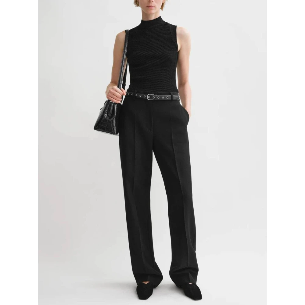 TotêMe Klassieke Wolblend Rechte Broek Black Dames