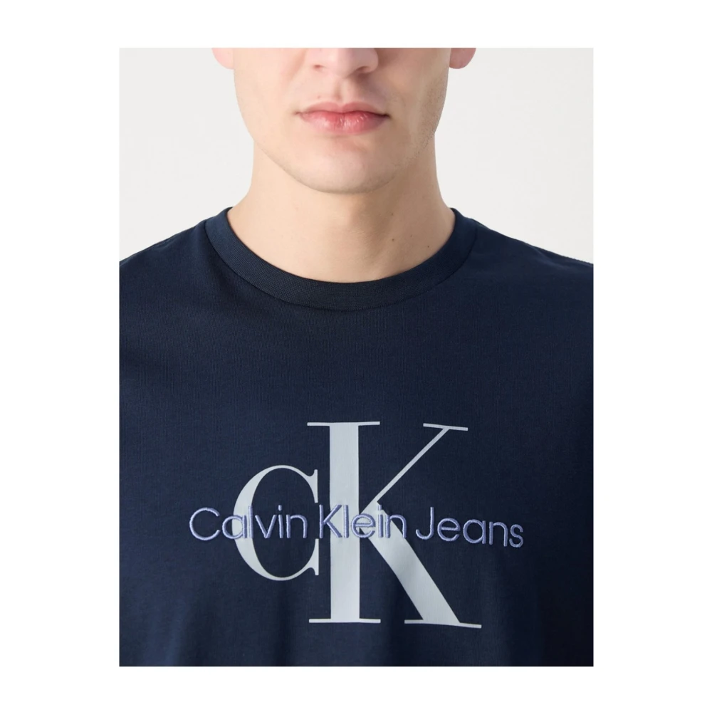 Calvin Klein Blauw Logo Katoenen T-shirt Blue Heren