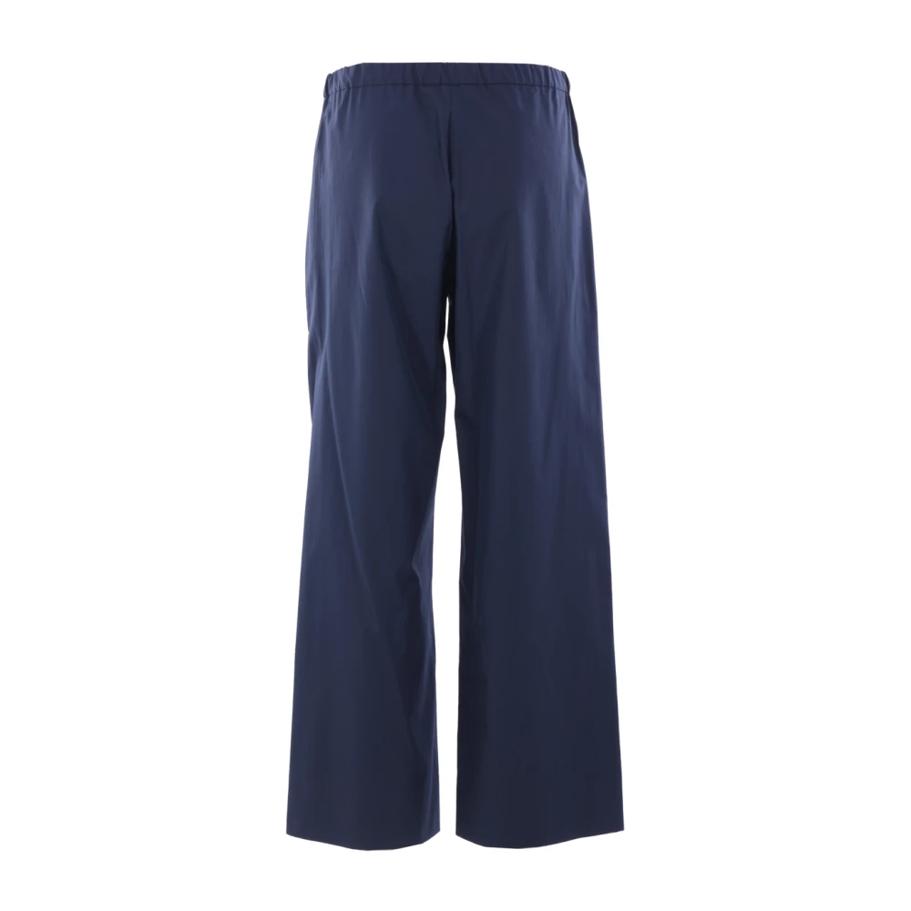 Max Mara Blauwe Katoenen Poplin Broek Regular Fit Blue Dames