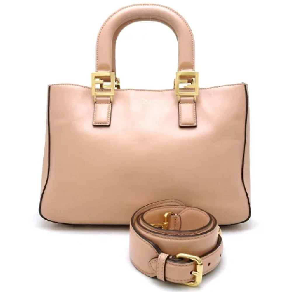 Fendi Vintage Pre-owned Leather totes Beige Dames