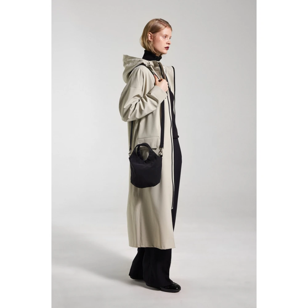 Stutterheim Mat Lang Regenjas met Aqua Guard Rits Beige Dames