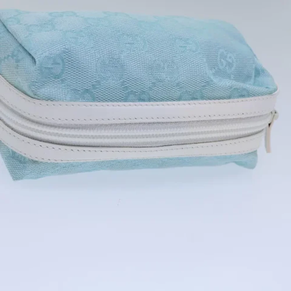 Gucci Vintage Pre-owned Canvas pouches Blue Dames