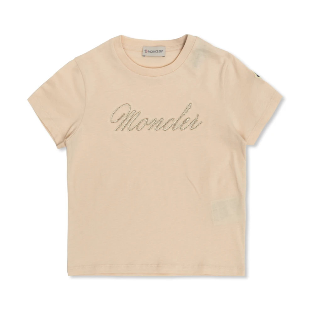 Moncler T-shirt met logo Pink Unisex