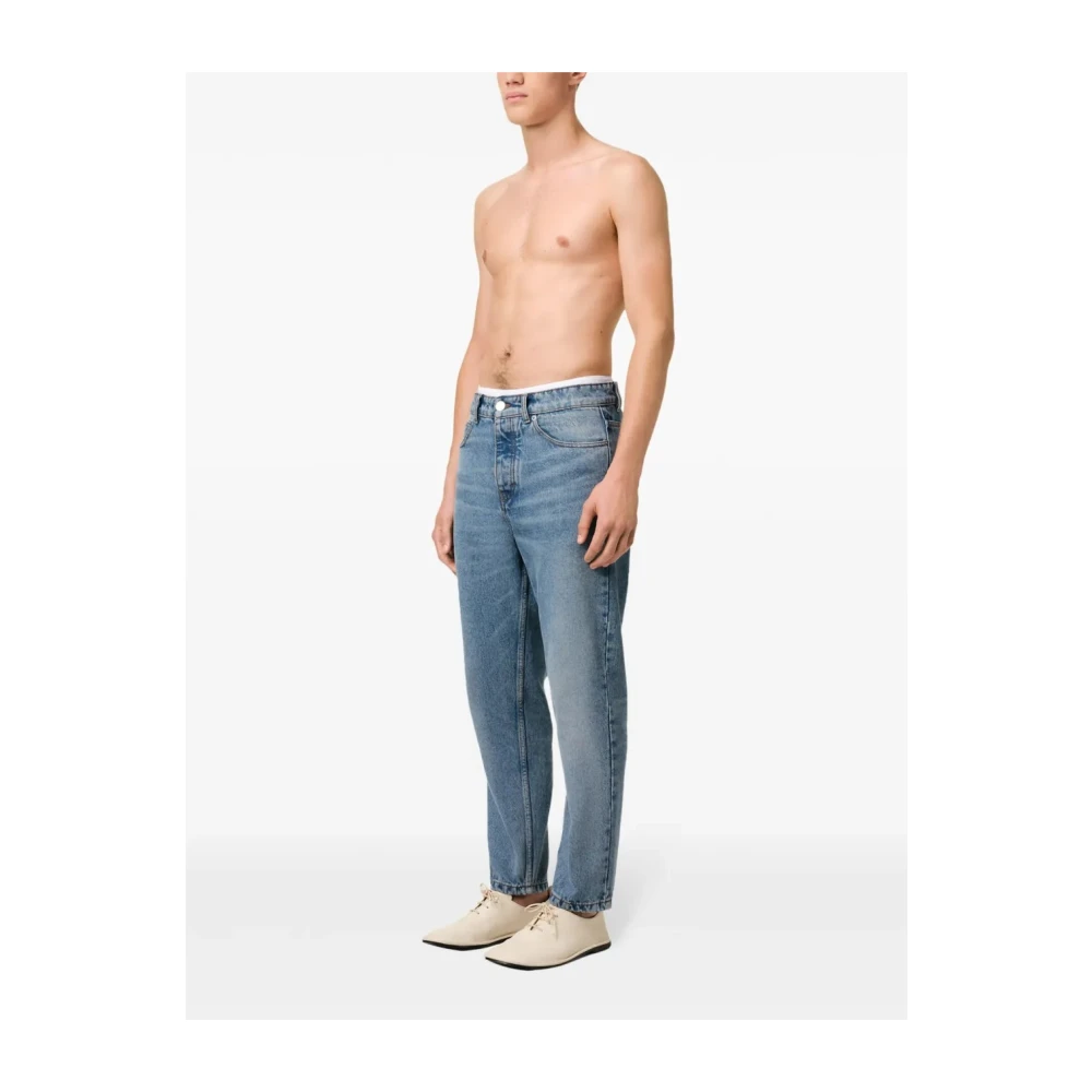 Ami Paris Tapered Leg Jeans Blue Heren