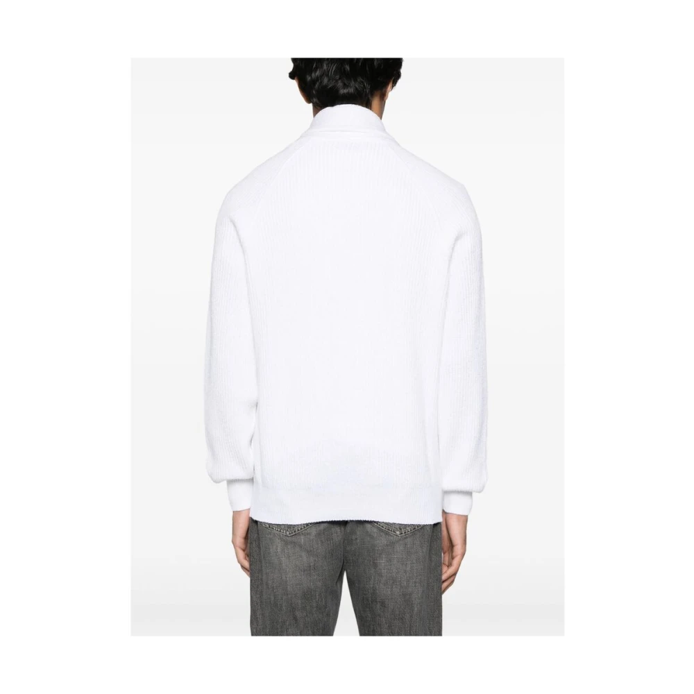 BRUNELLO CUCINELLI Witte Shawl Lapel Sweater White Heren