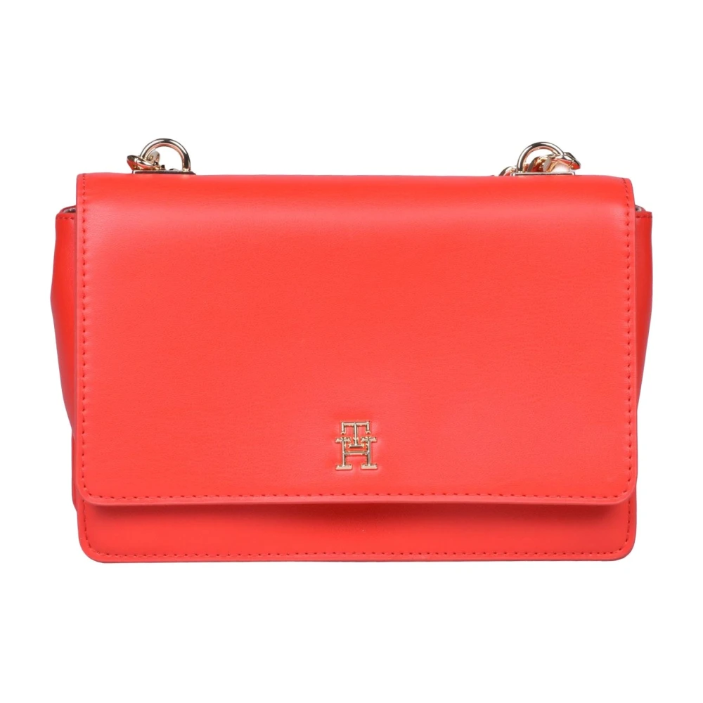 Tommy Hilfiger Verfijnde Crossover Tas met Drukknoopsluiting Red Dames