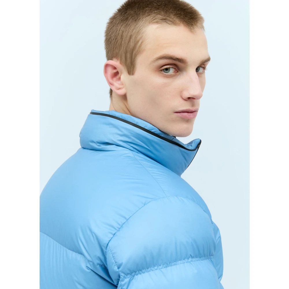 Moncler Ripstop Donsjack met Afneembare Capuchon Blue Heren