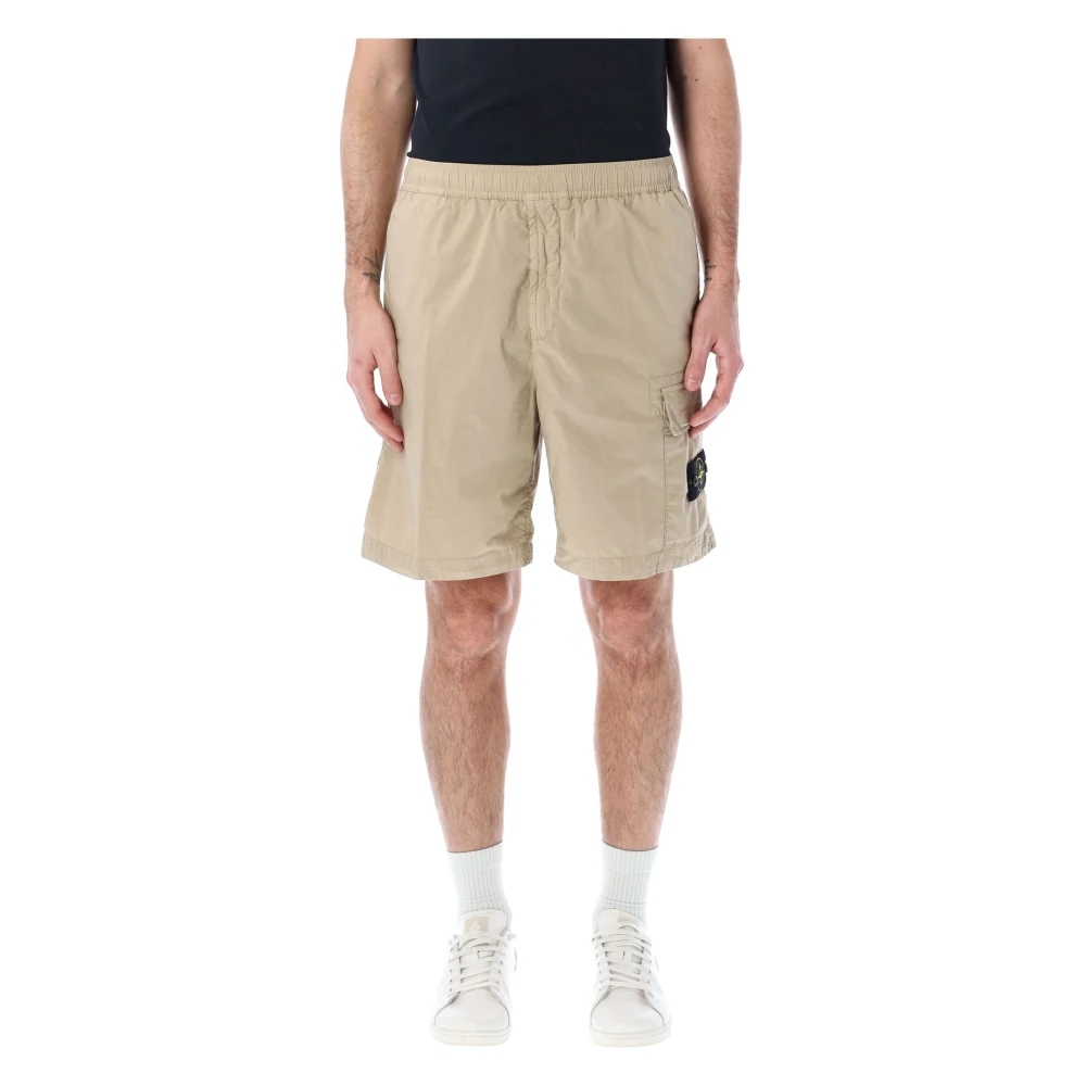 Stone Island Cargo Shorts med Elastisk Midja Beige, Herr