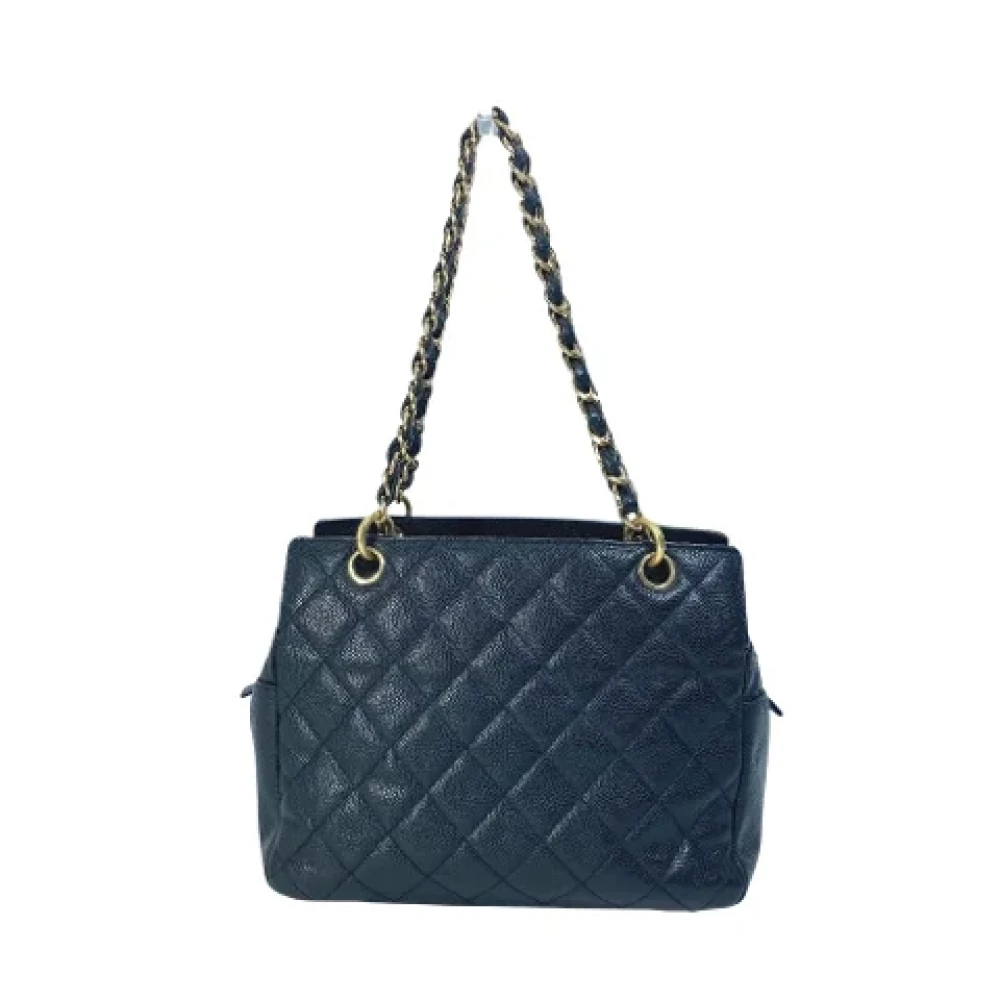 Chanel Vintage Pre-owned Leather chanel-bags Blue Dames