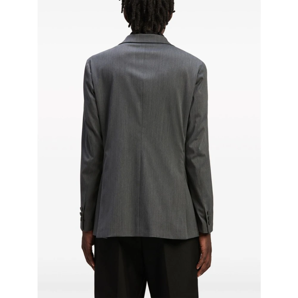 Palm Angels Lichtgrijs Monogram Blazer Regular Fit Gray Heren