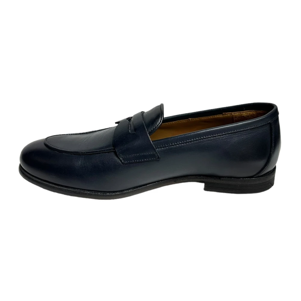 Marechiaro 1962 Blauwe leren mocassins antislipzool Blue Heren