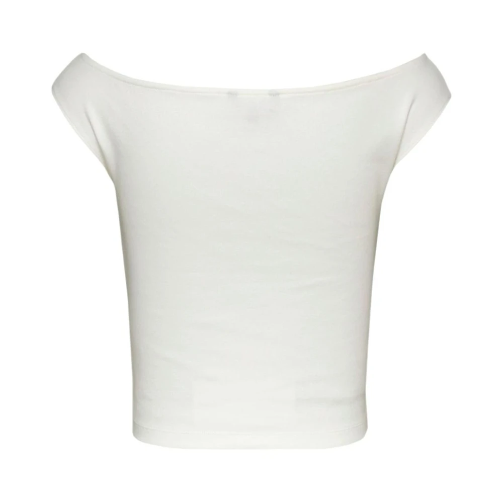 Tommy Jeans Wit Boothals Katoenen Top White Dames