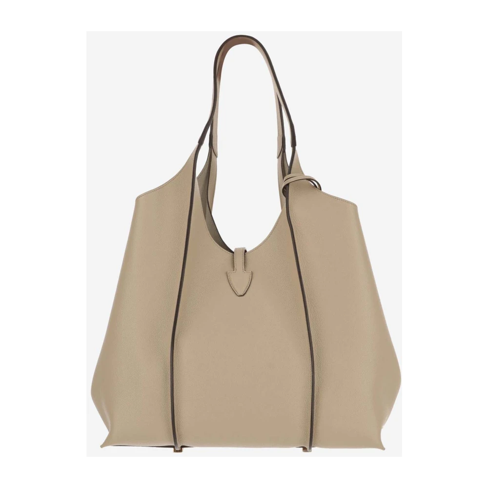 TOD'S Leren T-Strap Gesp Tas Beige Dames