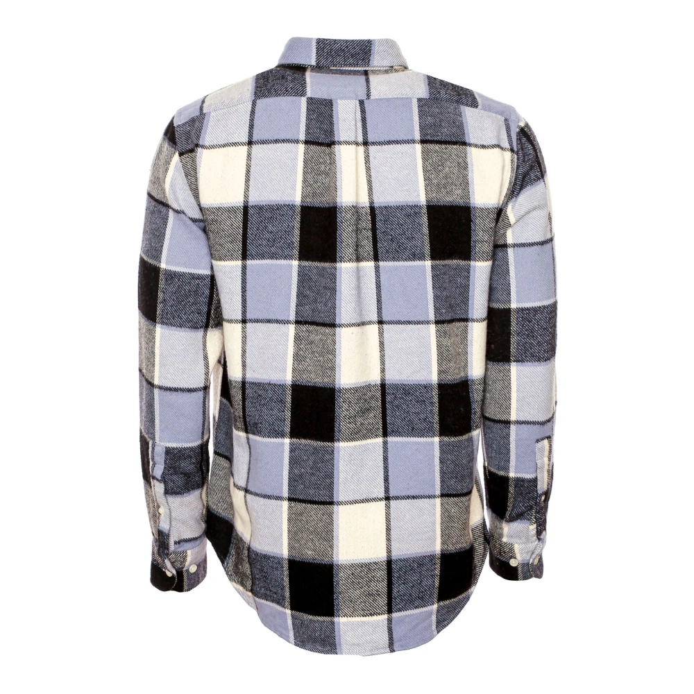 Portuguese Flannel Pastelblauw Flanellen Overhemd Ruit Multicolor Heren