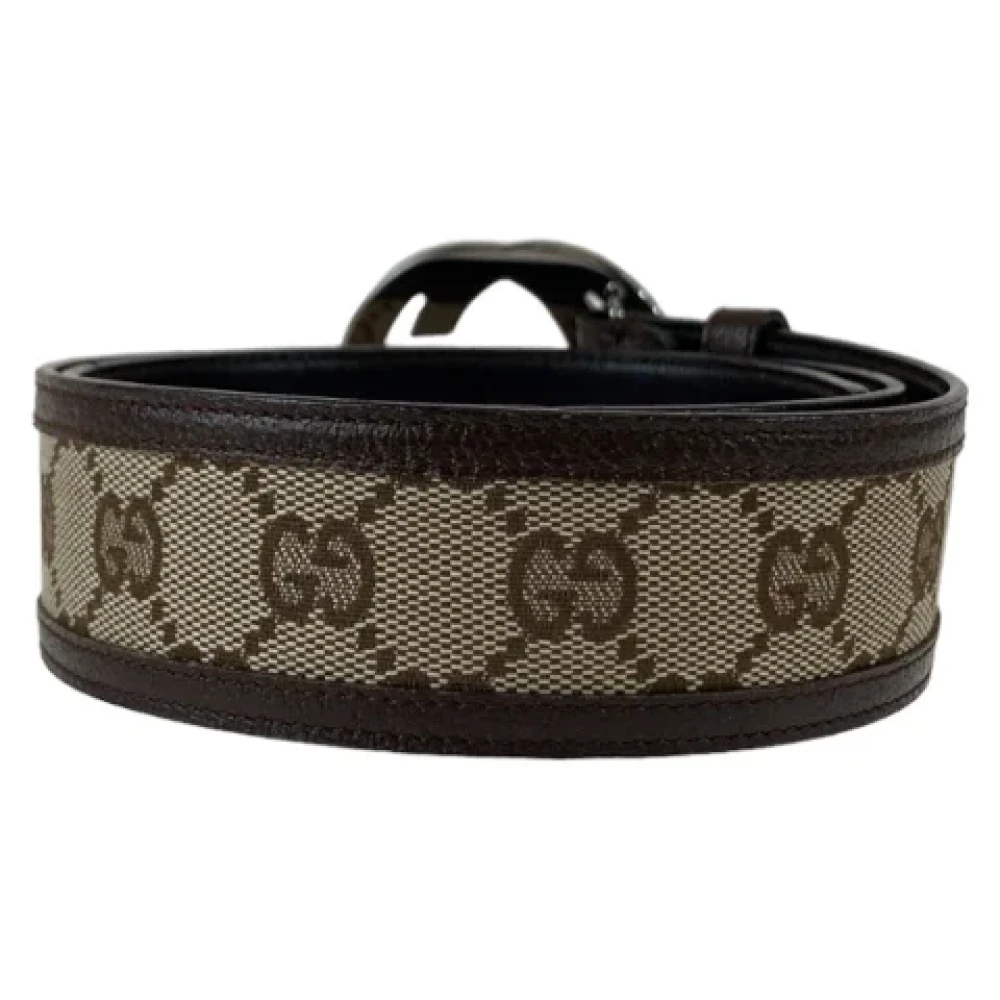 Gucci Vintage Pre-owned Canvas belts Brown Heren