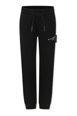 black-sporty-cotton-blend-trousers