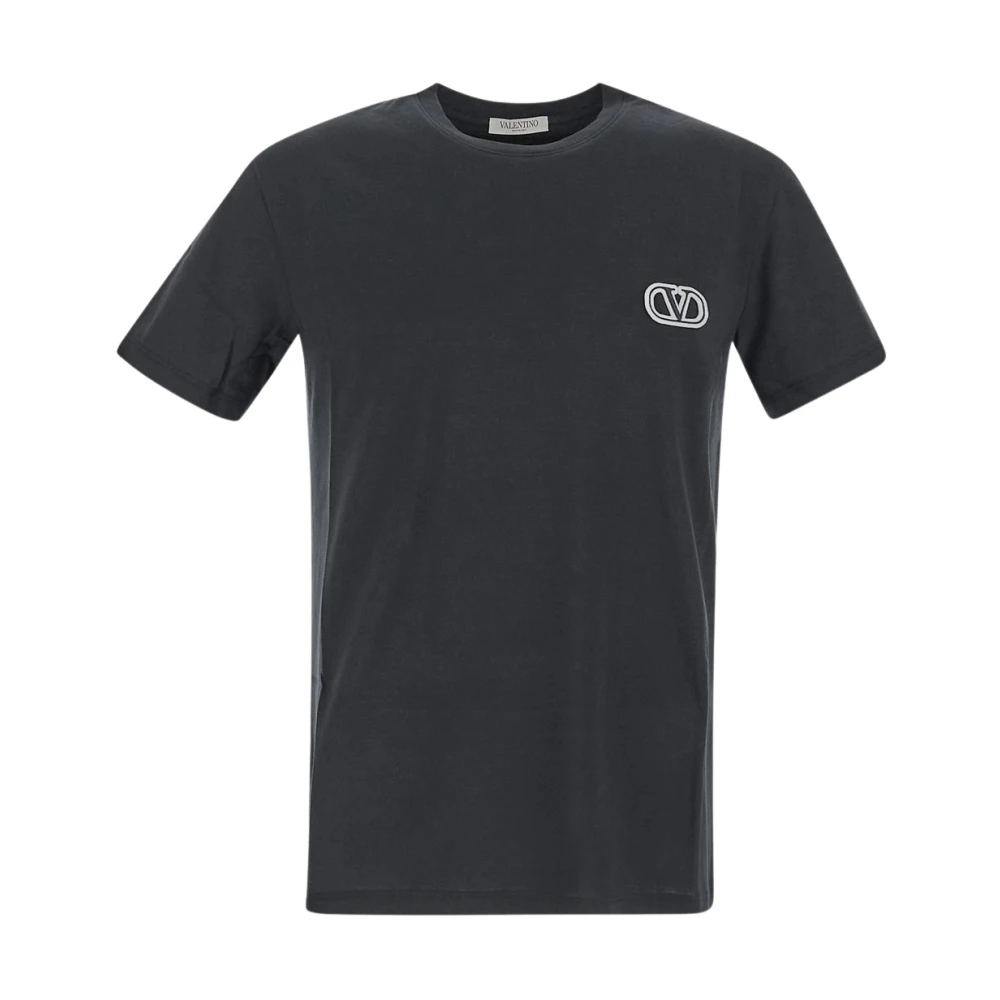 Valentino Katoenen Logo T-Shirt Black Heren