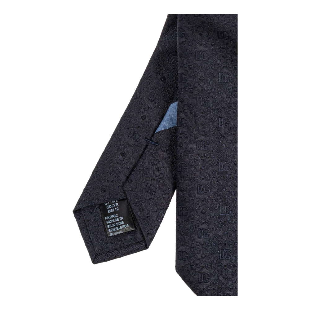 Dolce & Gabbana Zijden stropdas met monogram Black Heren
