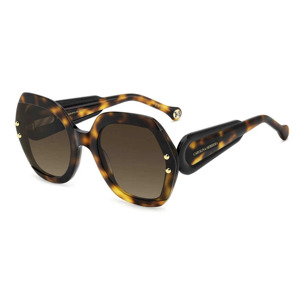 Carolina Herrera Vrouw Bruin Havana Zonnebril Getint Stijl Her