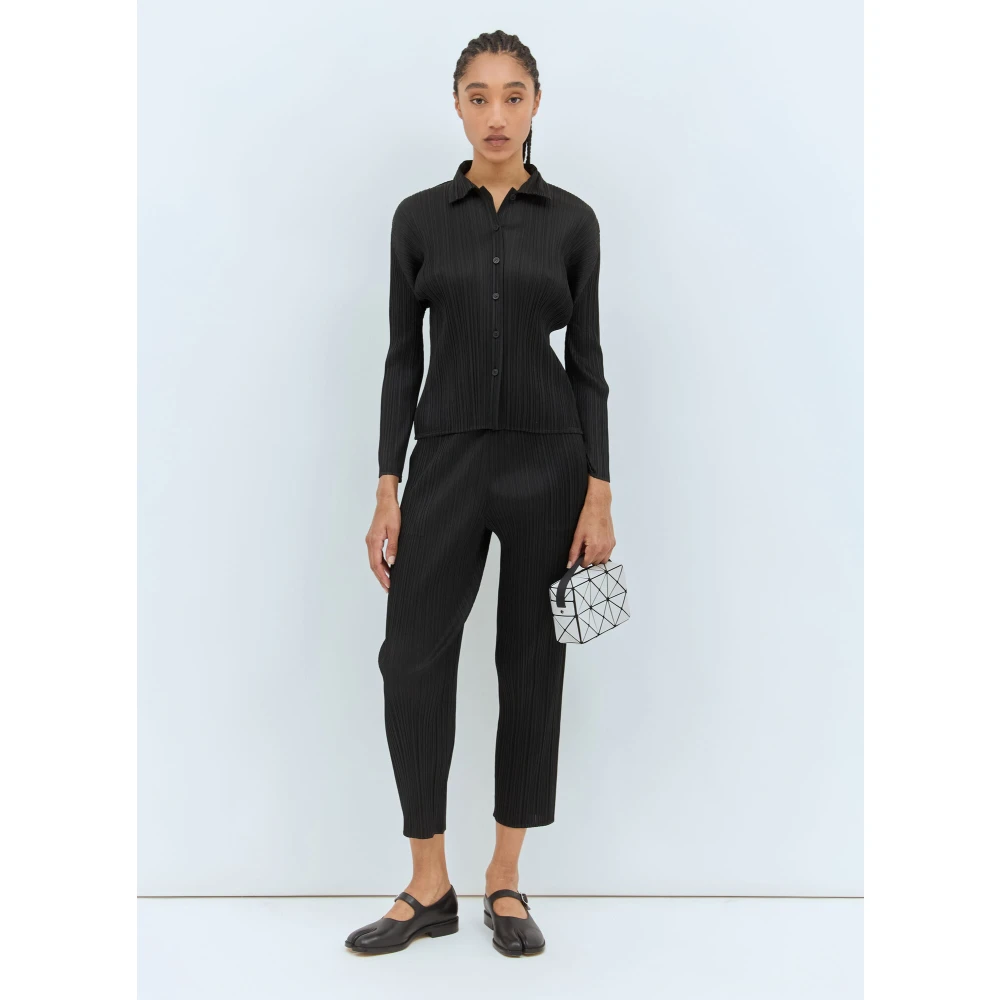 Issey Miyake Geplooide Overhemd met Lange Mouwen Black Dames