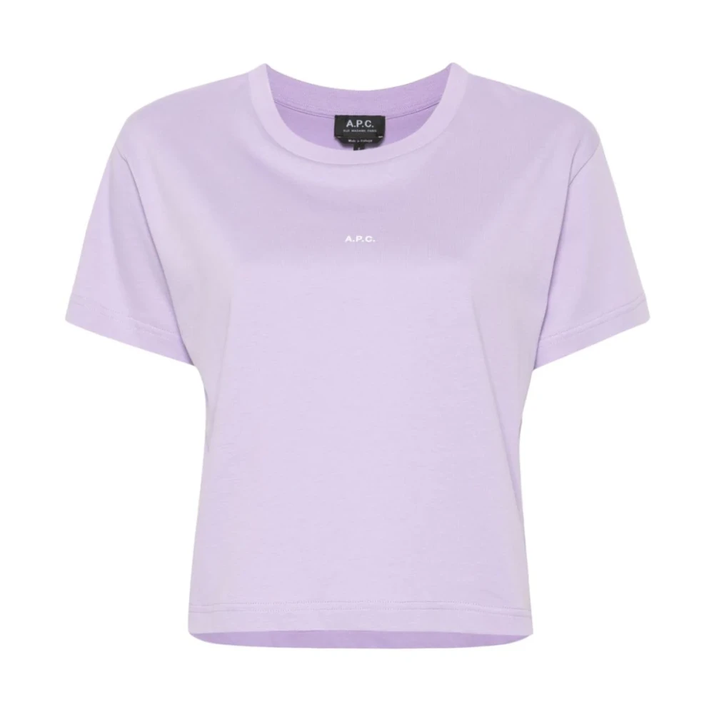 A.p.c. Paarse Logo Print T-shirt Purple Dames