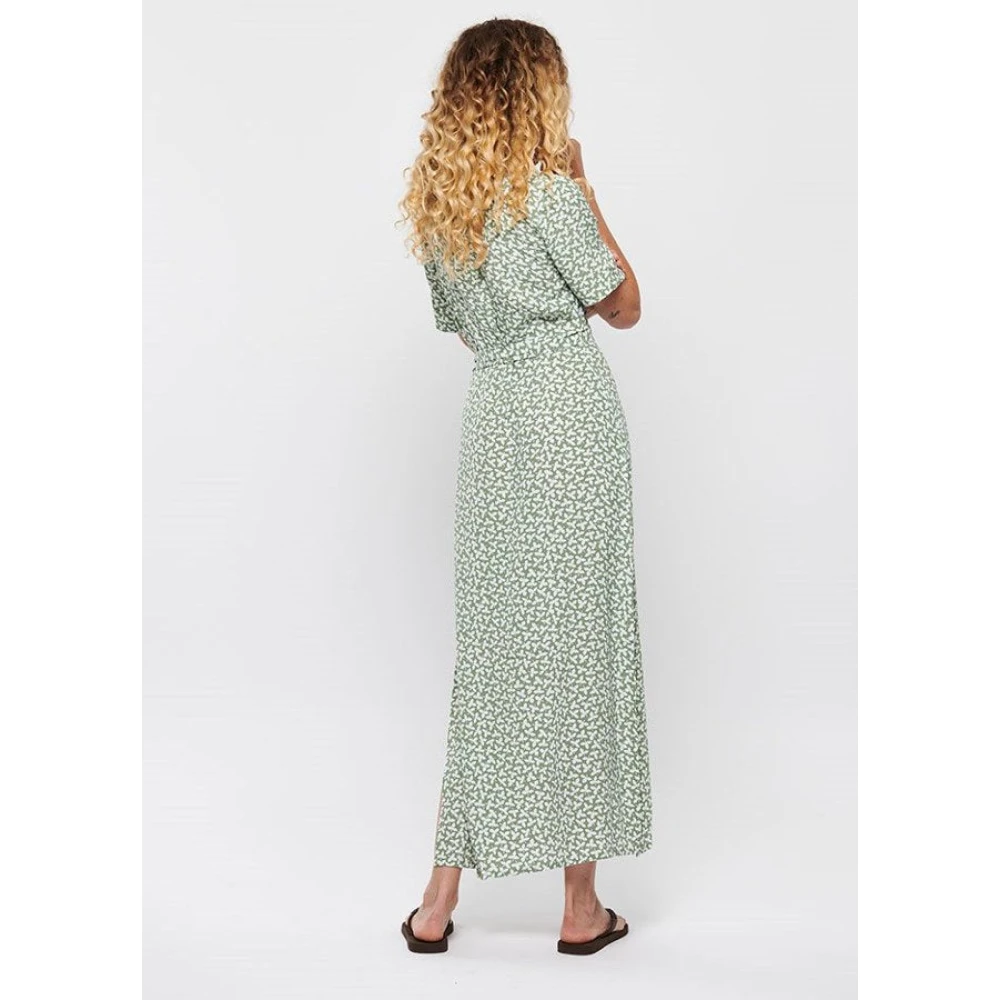 MbyM Lange groene wikkeljurk Semira Multicolor Dames