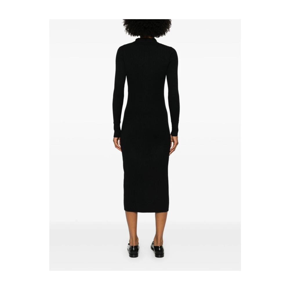 Proenza Schouler Zwarte Gebreide Jurk met Knoopsluiting Black Dames