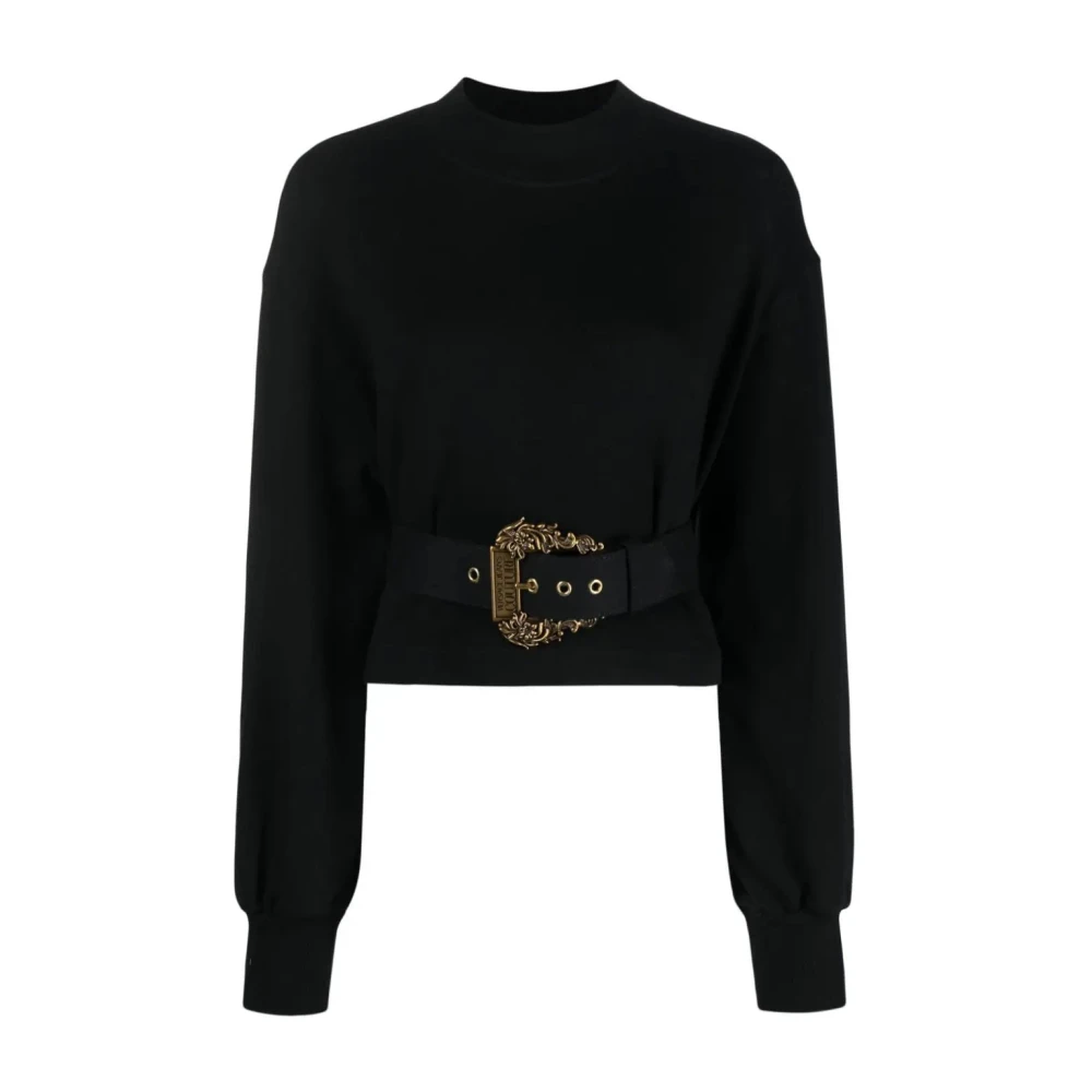Versace Jeans Couture Zwarte Gouden Riem Sweatshirt Black Dames