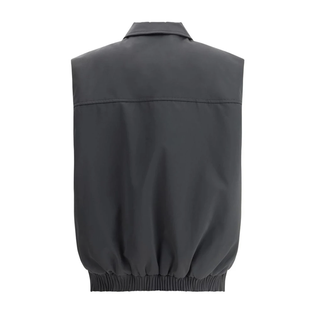 Marni Logoed Rits Gewatteerd Vest Klassieke Kraag Black Dames