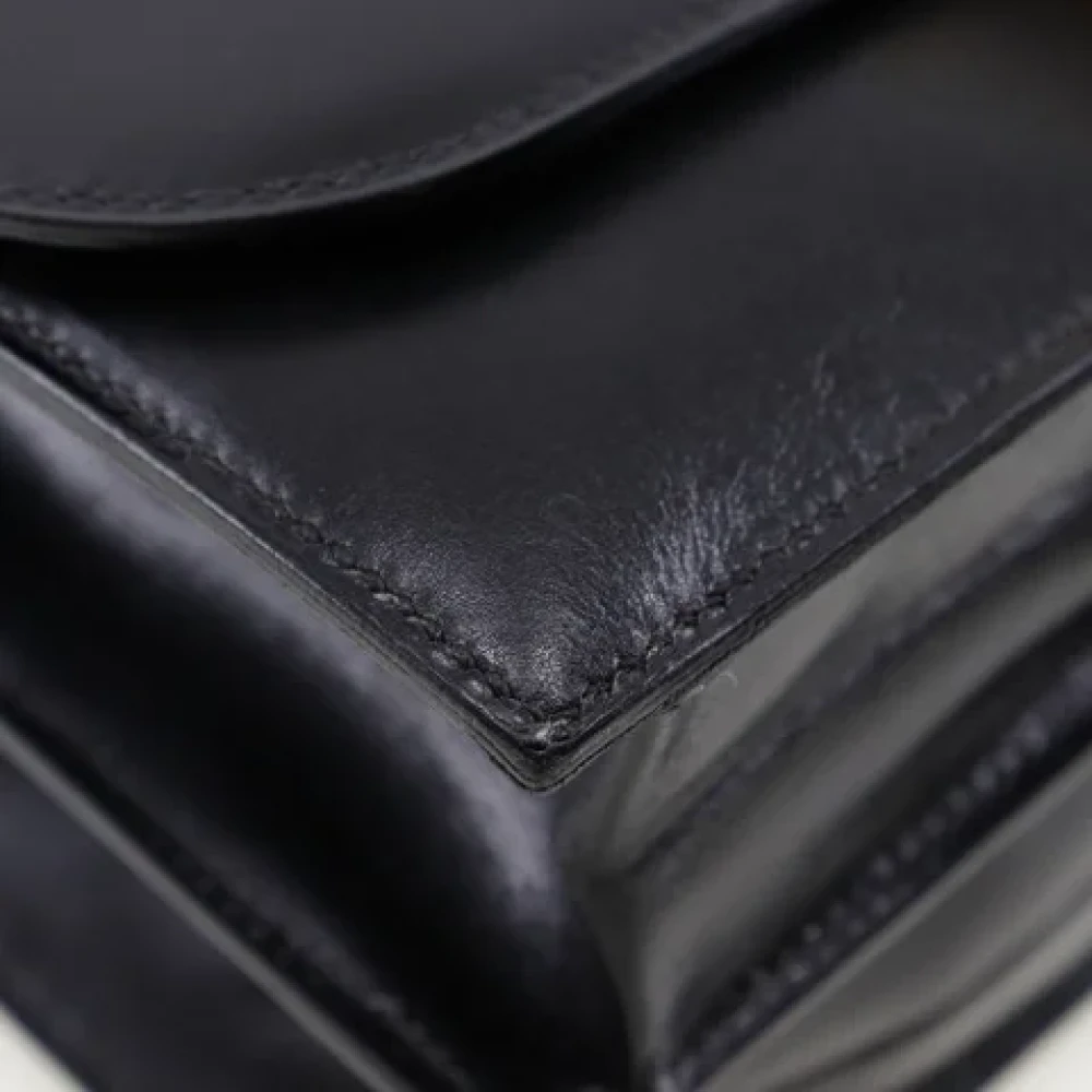 Hermès Vintage Pre-owned Leather shoulder-bags Black Dames
