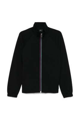 sort-sweater-med-lynlas-og-hoj-hals