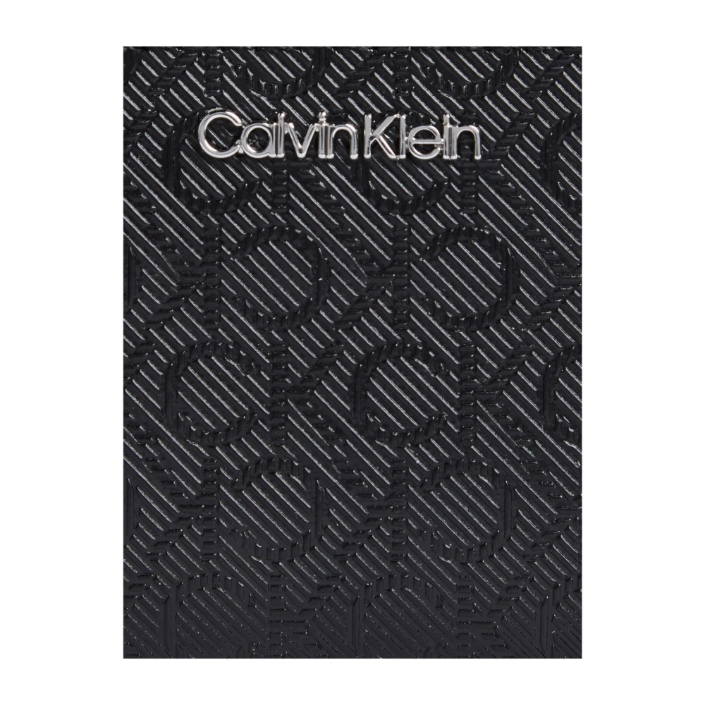 Calvin Klein Monogram Portemonnee Zwart PU Leer Black Dames