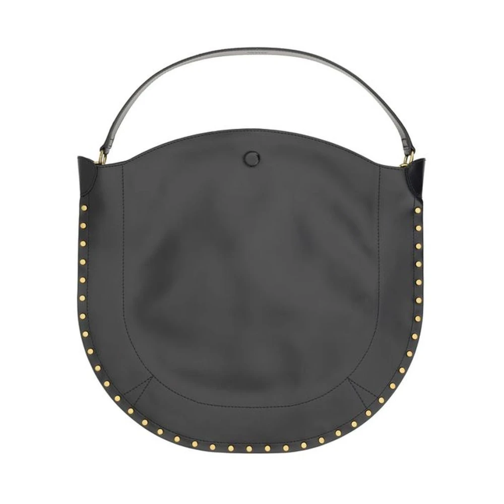 Isabel marant Gestikte Leren Hobo Schoudertas Black Dames