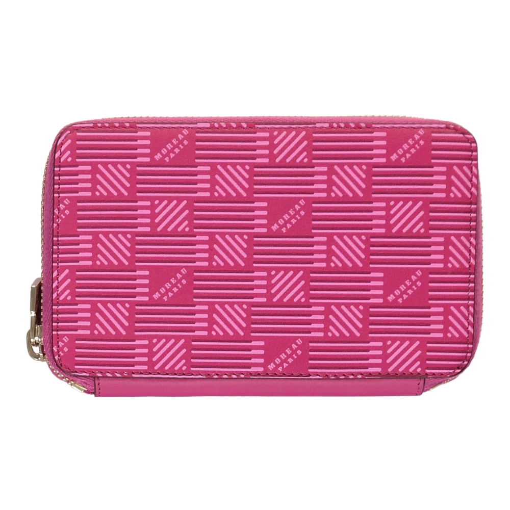 Moreau Paris Korrelig Leren Ritsportemonnee Pink Dames