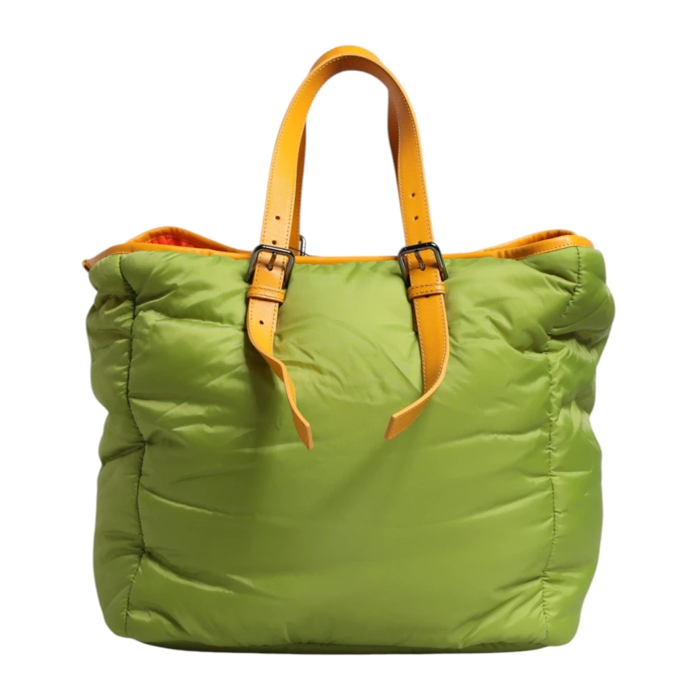Dolce & Gabbana Groene Nylon Logo Plaque Crossbody Tas Green Dames