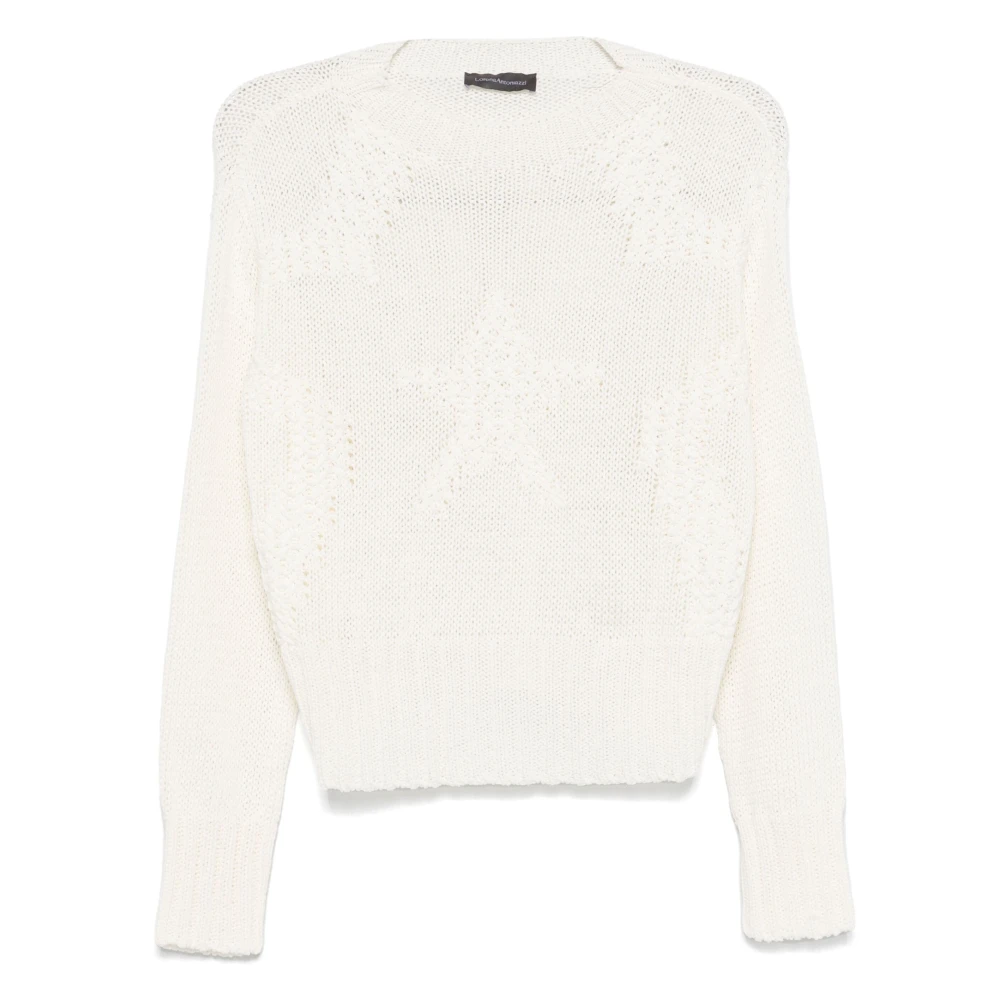 Lorena Antoniazzi Vit Bomull Stickad Turtleneck Tröja White, Dam