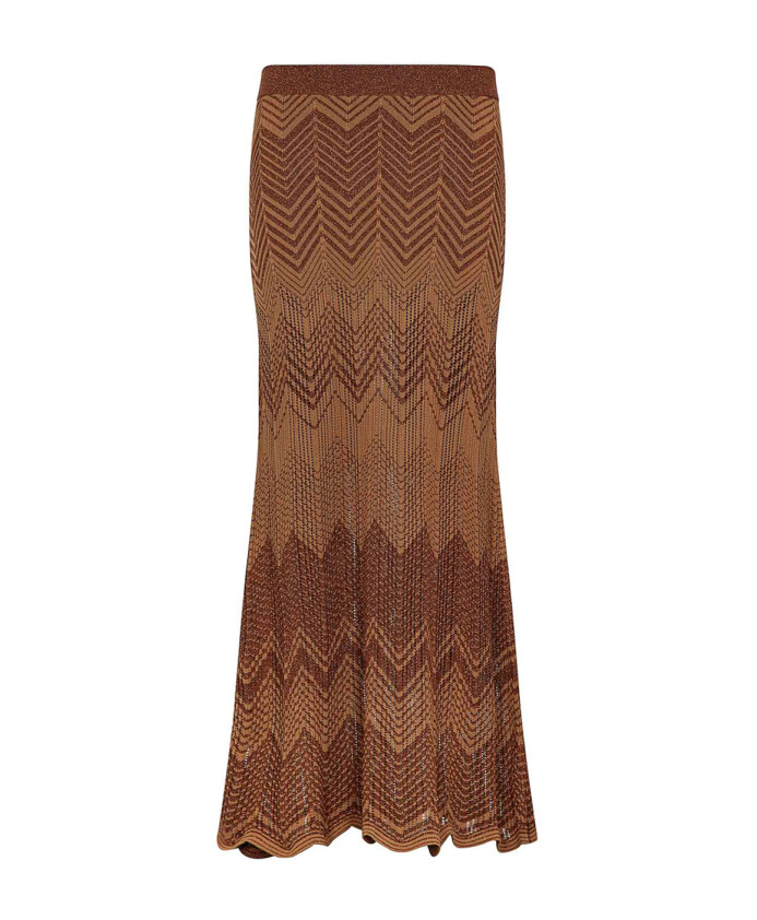 jupe-midi-en-tricot-zig-zag-marron