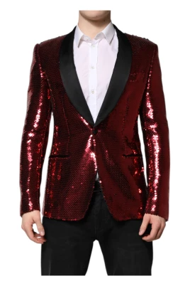Röd Sequin Embellish Blazer Jacka