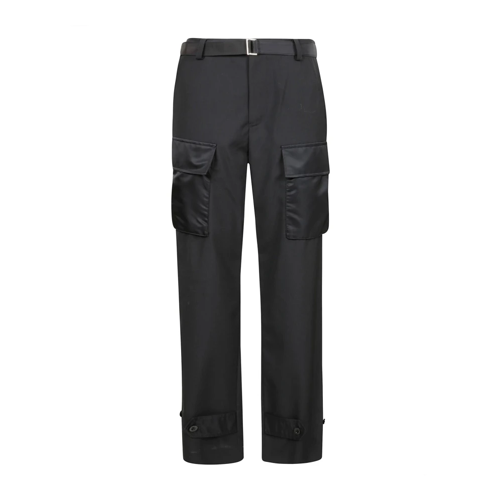 Sacai Twill Broek voor Stijlvolle Outfits Black Dames