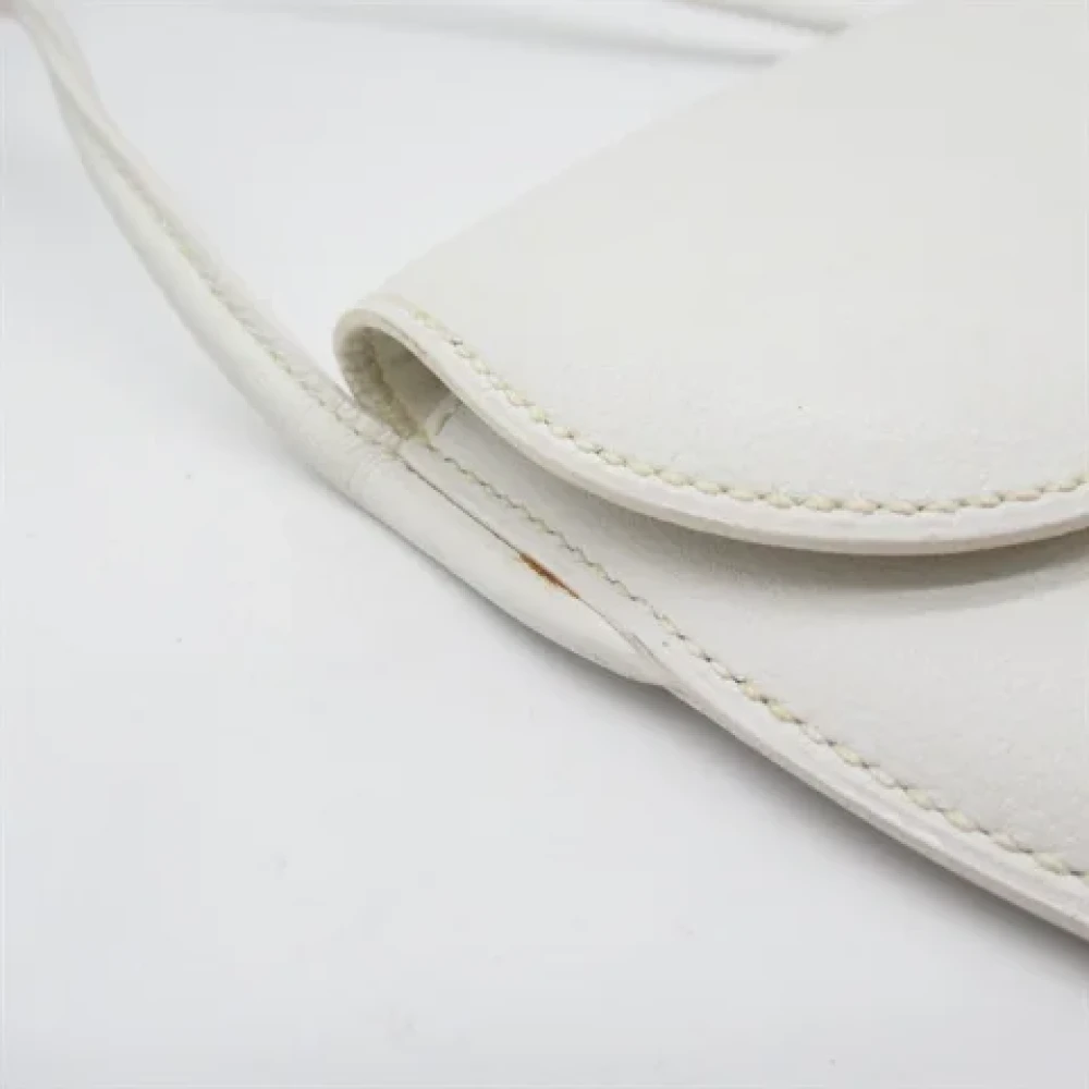 Hermès Vintage Pre-owned Leather crossbody-bags White Dames
